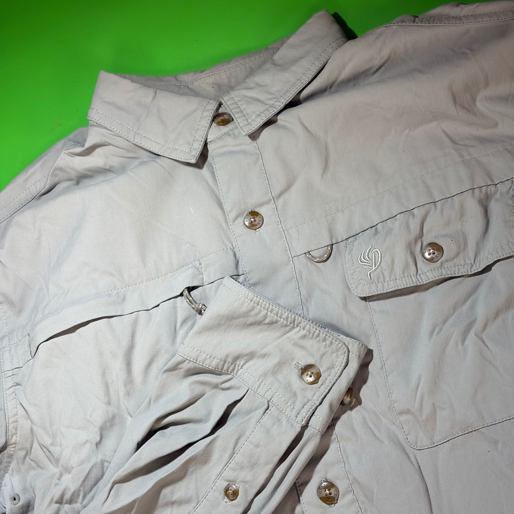 Duck Camp Fishing Shirt Mens M Gray L/S Vented Hiking Outdoor Tech Performance